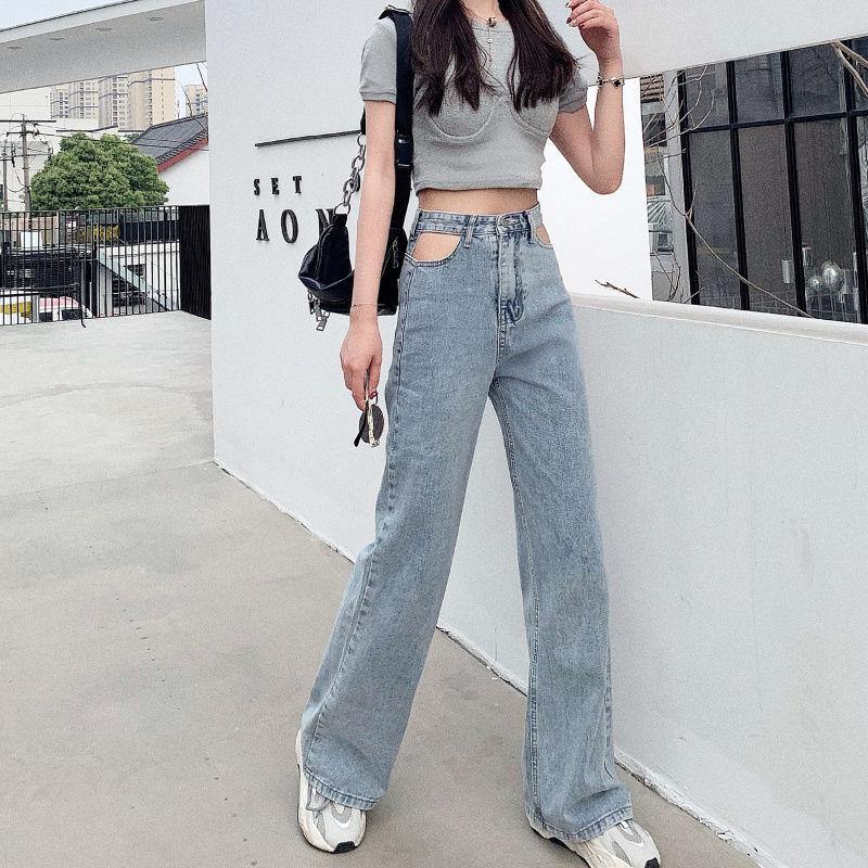 Cut-out baggy jeans
