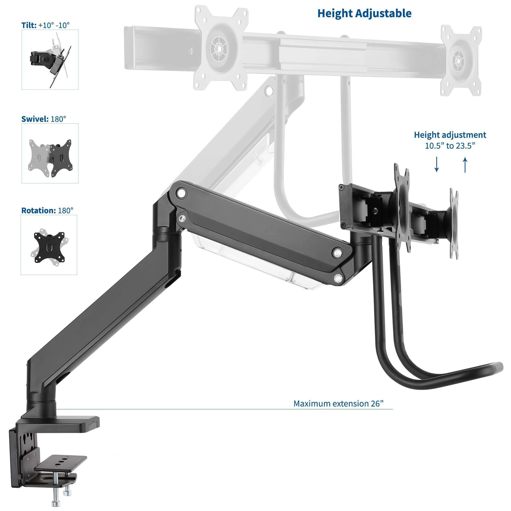 vivo white dual monitor stand