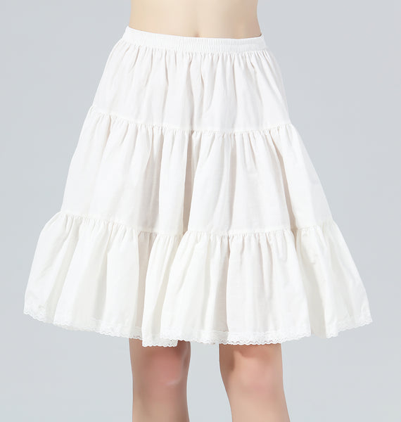 BEAUTELICATE Half Slip Skirt Extender with Lace Underskirt 100% Cotton