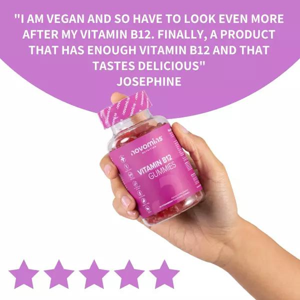 A positive review from a customer about Novomins Vitamin B2 Gummies