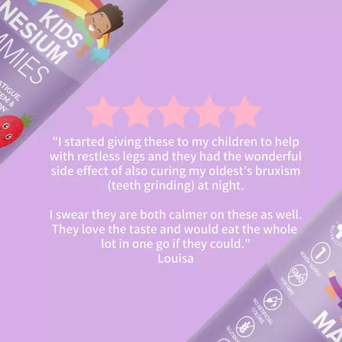 A review from a customer of the benefits of using Novomins Kids Magnesium gummies