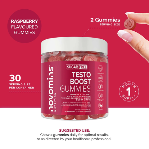 An image of a bottle of Novomins Testo Boost Gummies