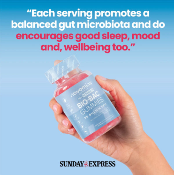 A positive review about Novomins gummies left in the Sunday Express.
