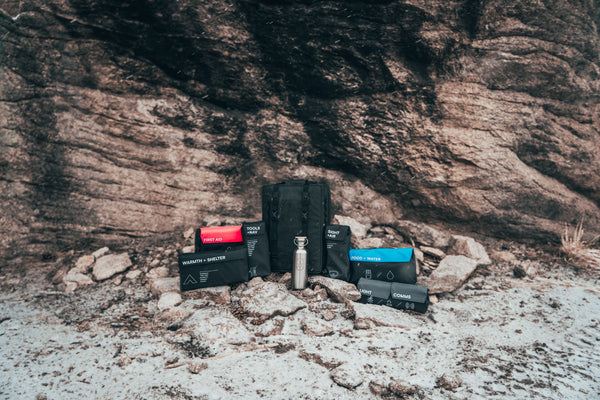 Companion pack with pouches outside in snow