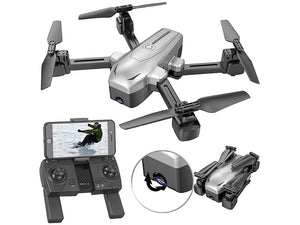 Faltbarer GPS-Quadrocopter, Video-Drohne, Foto-Drohne m. 4K-Cam. WLAN, Follow-Me, Gyroskop.