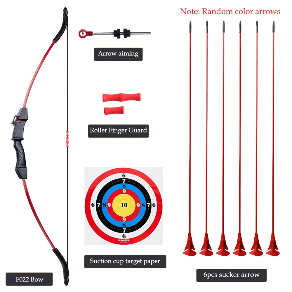 Recurve Bow for Kids Take-down Bow for Outdoor Shooting Game 1pc Bow and 6pcs Arrows Set for Youth