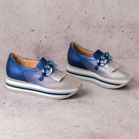 Ombre blue sporty loafers