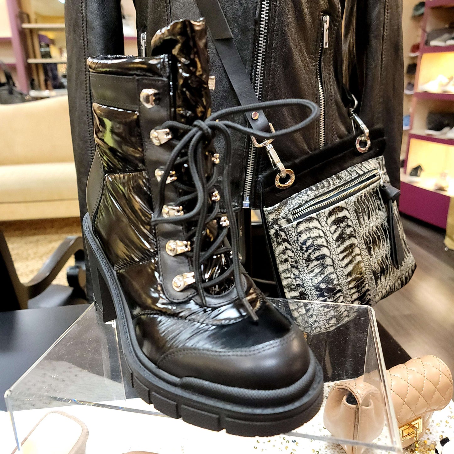 marc fisher lace up combat boots