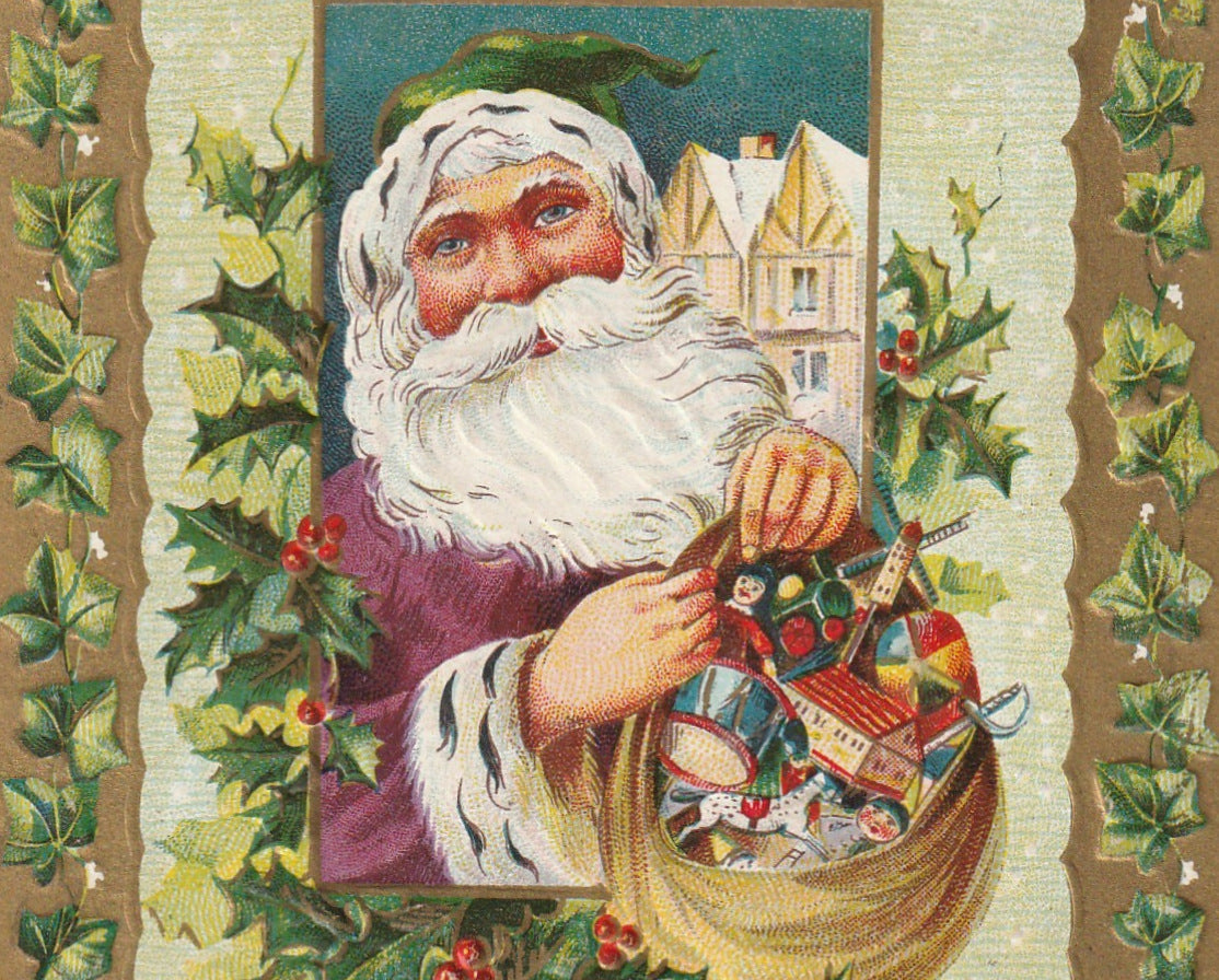 Hearty Greetings from Santa - Postcard, c. 1910s – Ephemera Obscura ...