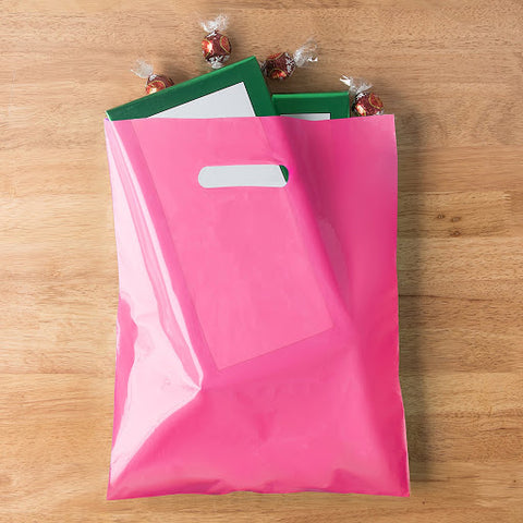 an image of a pink, premium shopping bag