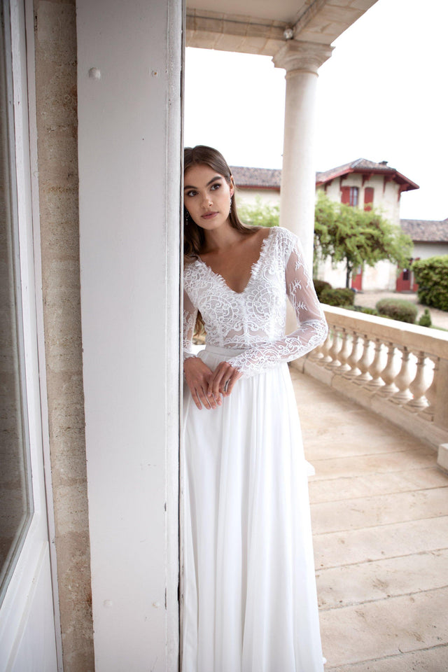 Robe Longue Voile Pour Un Mariage Champêtre