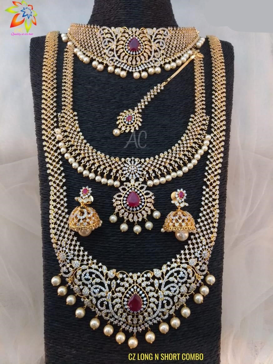 CZ Diamond South Indian Bridal Jewelry 