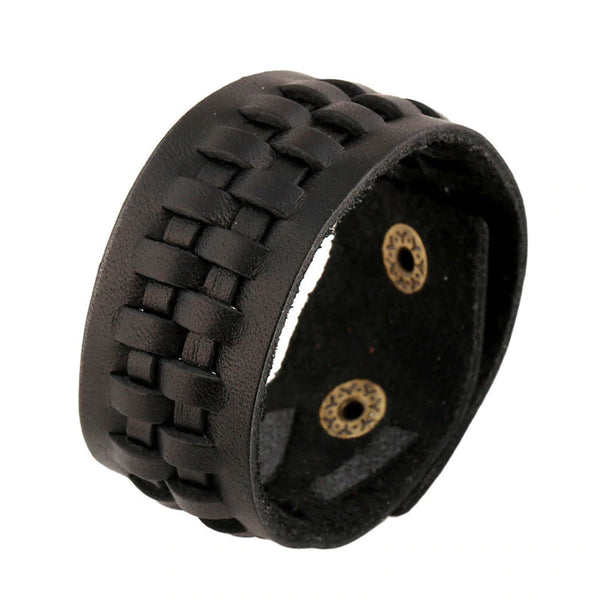 Style 119 - Men's Hand Tooled Wide Genuine Leather Cuff Bracelet ...