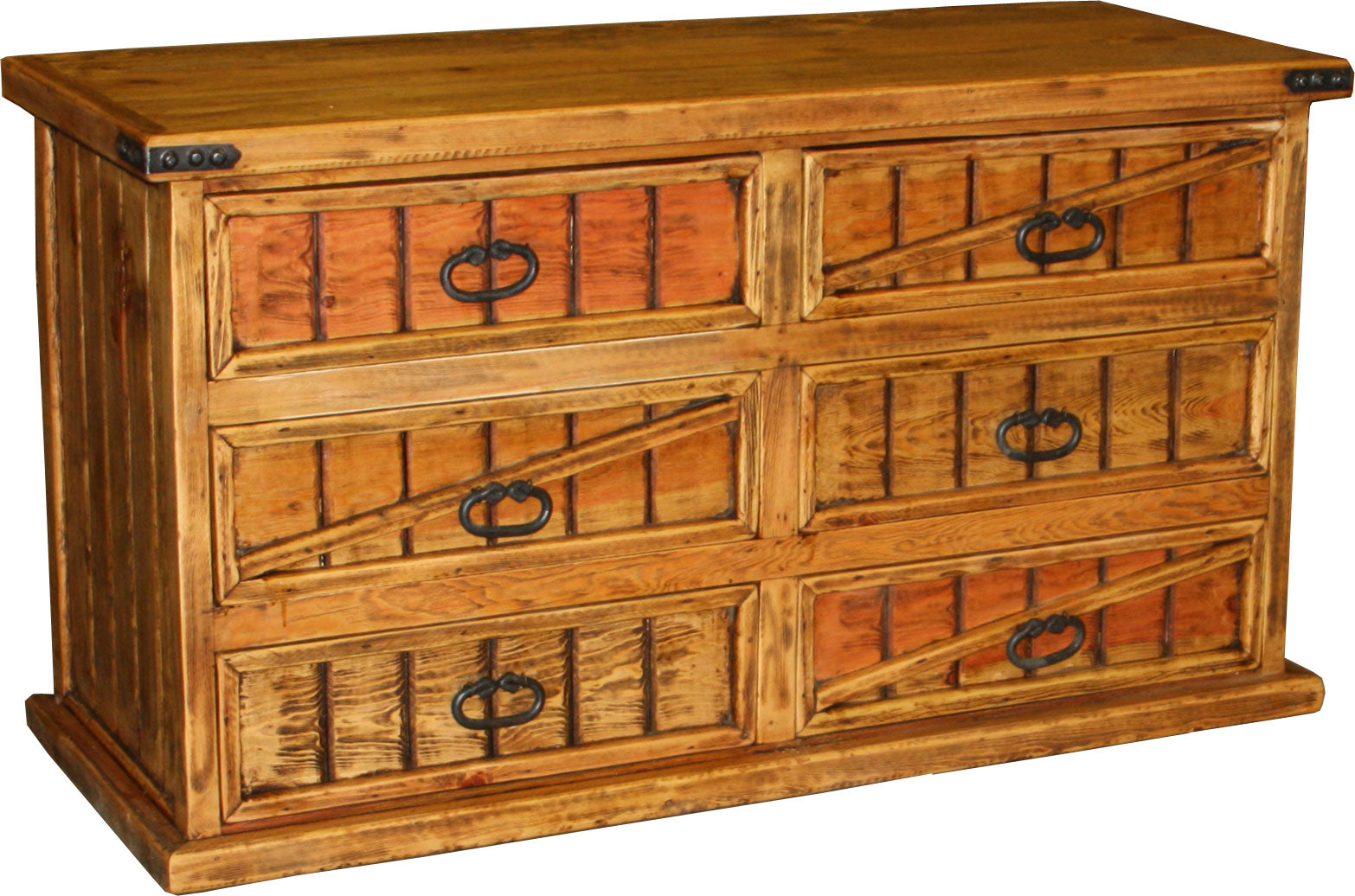 Hacienda Horizontal Dresser 6 Drawers Durango Trail Rustic Furniture