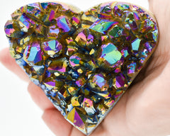 Whyte Quartz Amethyst Druzy Rainbow Heart Shape Best Unique Gift 