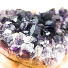 Whyte Quartz Extra Large Amethyst Druzy Heart with Angel Aura coating Unique gift love happy heart shape