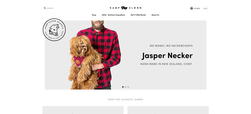 Pets: Camp Cloon homepage