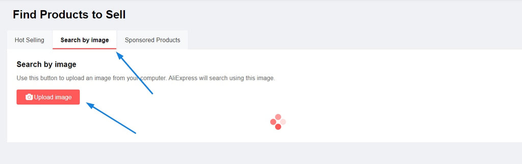 Search products by images in Aliexpress Dropshipping Center