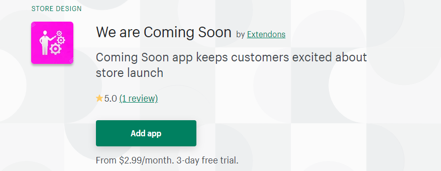 We are coming soon shopify app