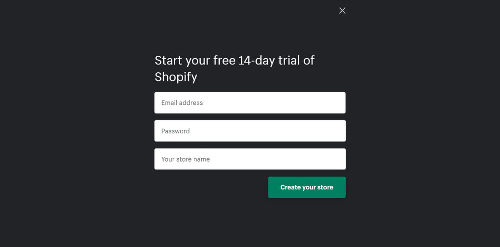 Start an online store with Shopify