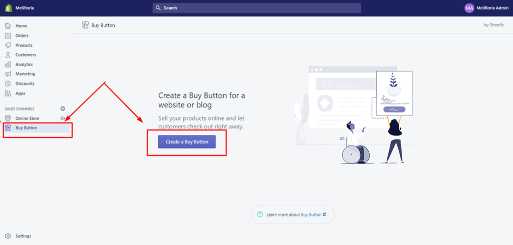 The buy button Shopify location