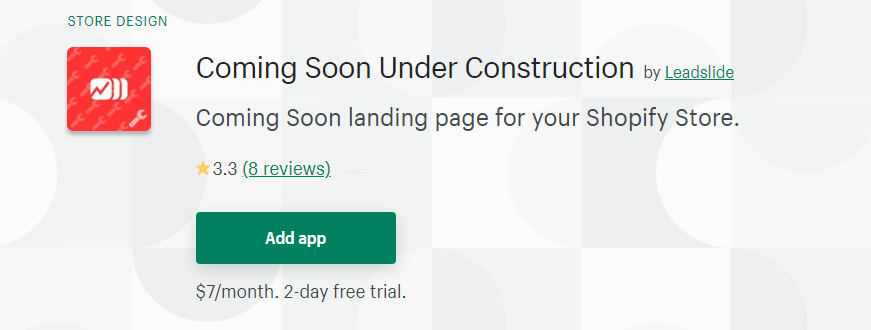 Coming soon under construction app