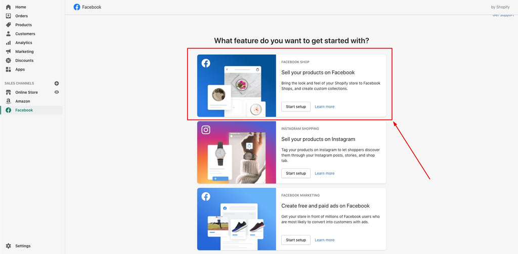 ShopifyストアでFacebookを設定する