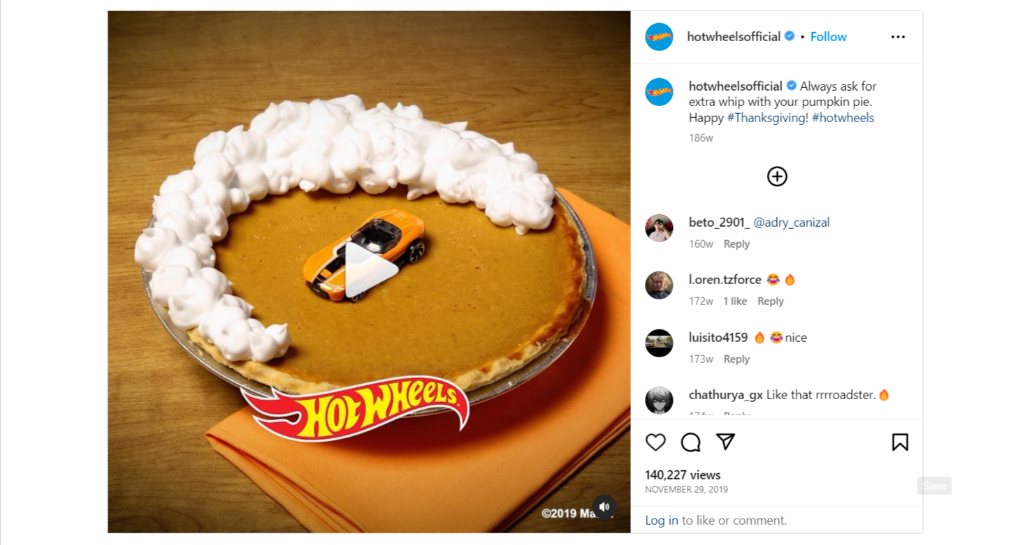 Hot Wheels - Thanksgiving Post