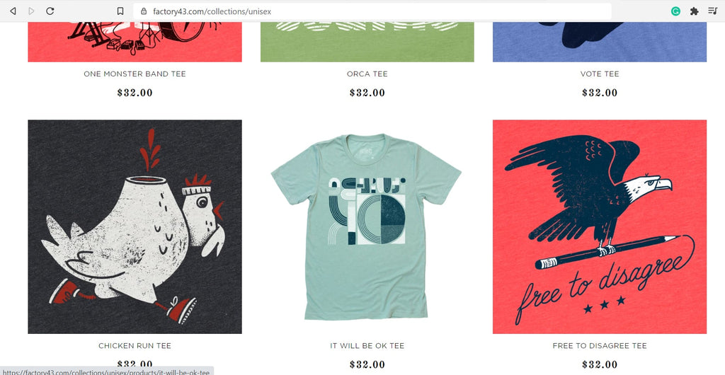 shopify T-shirt store examples