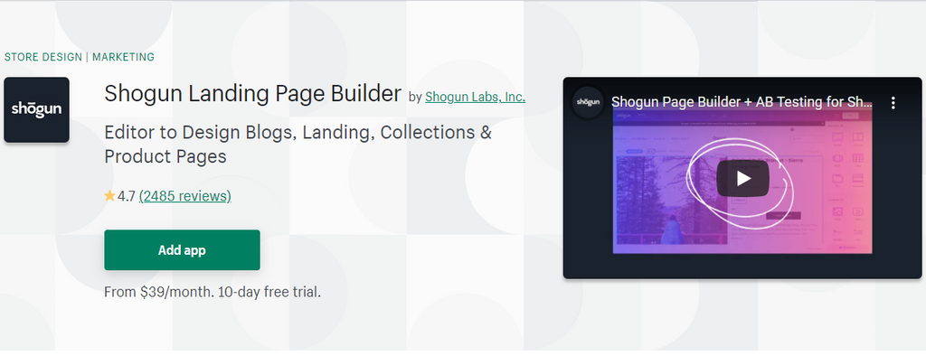 Shogun Landing Page Builder