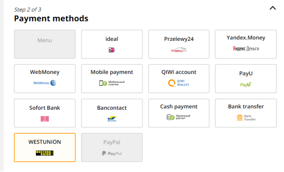 payment method