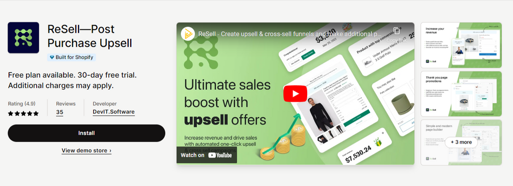 ReSell – Post Purchase Upsell