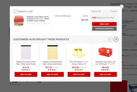 Cross-sell example in Product Page Design