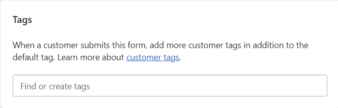 Customer Tags