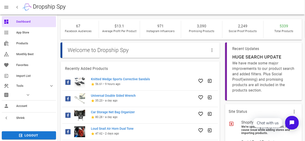 Dropship Spy Dashboard