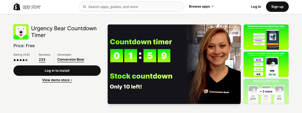 Urgency Bear Countdown Timer