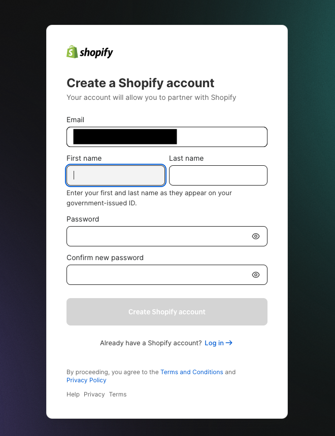 How to create a Shopify Partner account?