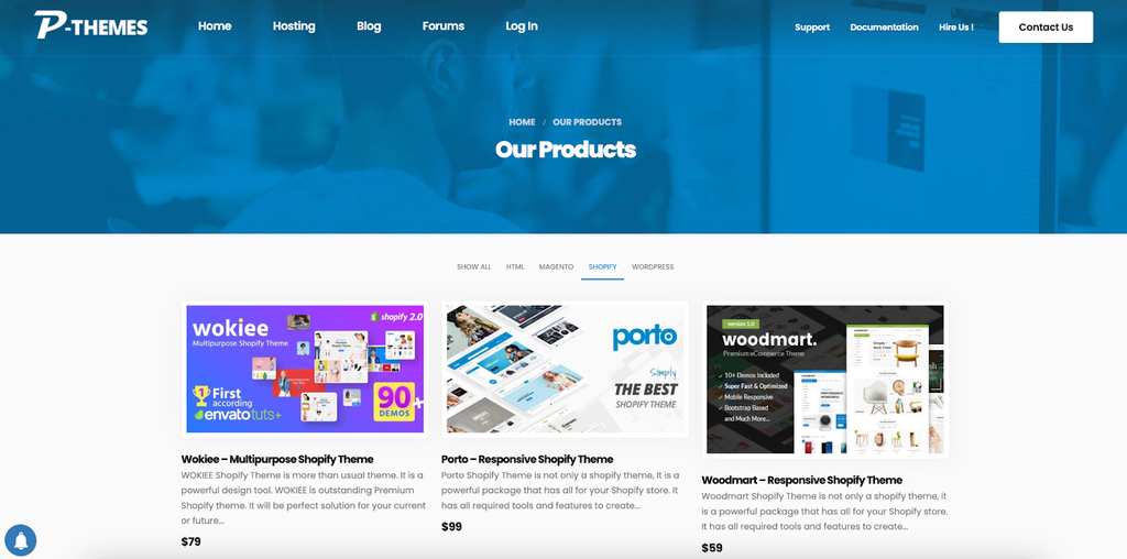 wokiee shopify theme p-themes developer