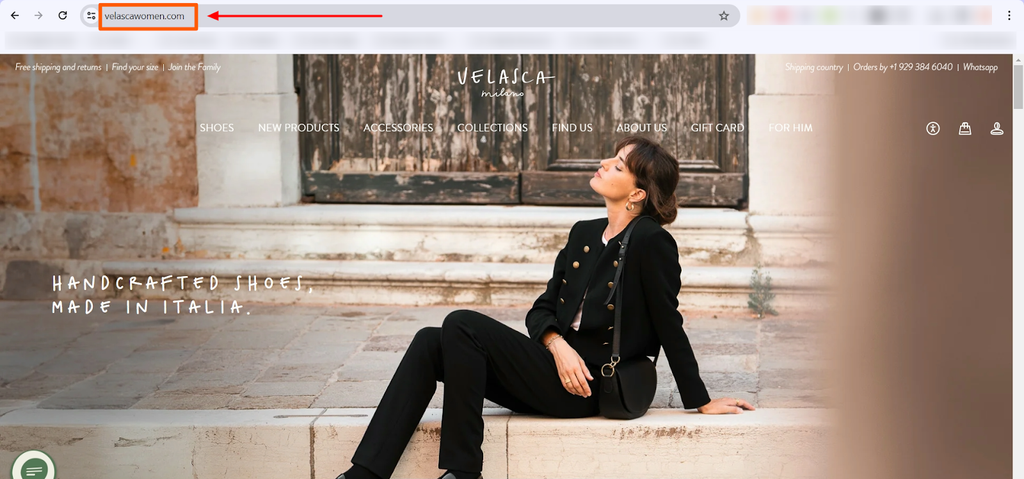 Shopify multistore example: Velasca Women. It has a different URL from the main store.