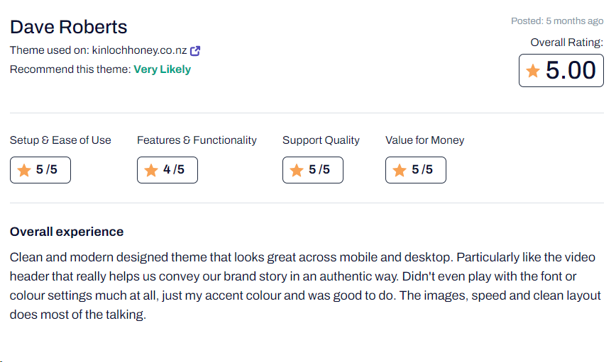 customer review Shopify theme Motion