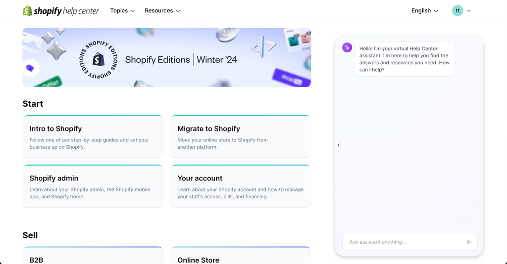 shopify help center