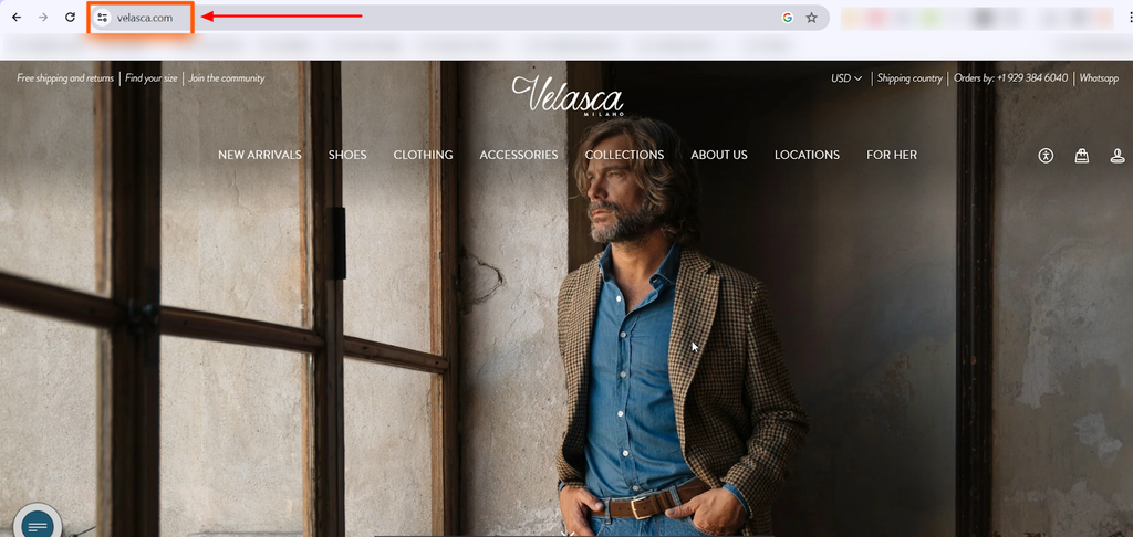 The URL for their main store is velasca.com