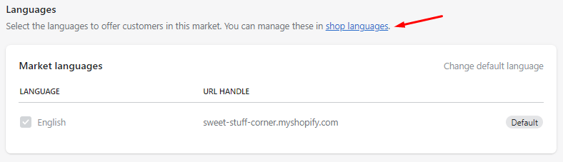Manage Shopify languages