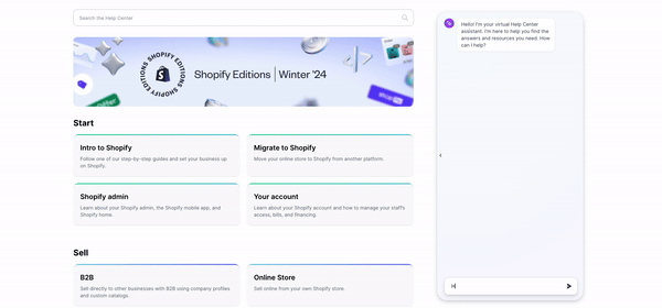 Shopify help center