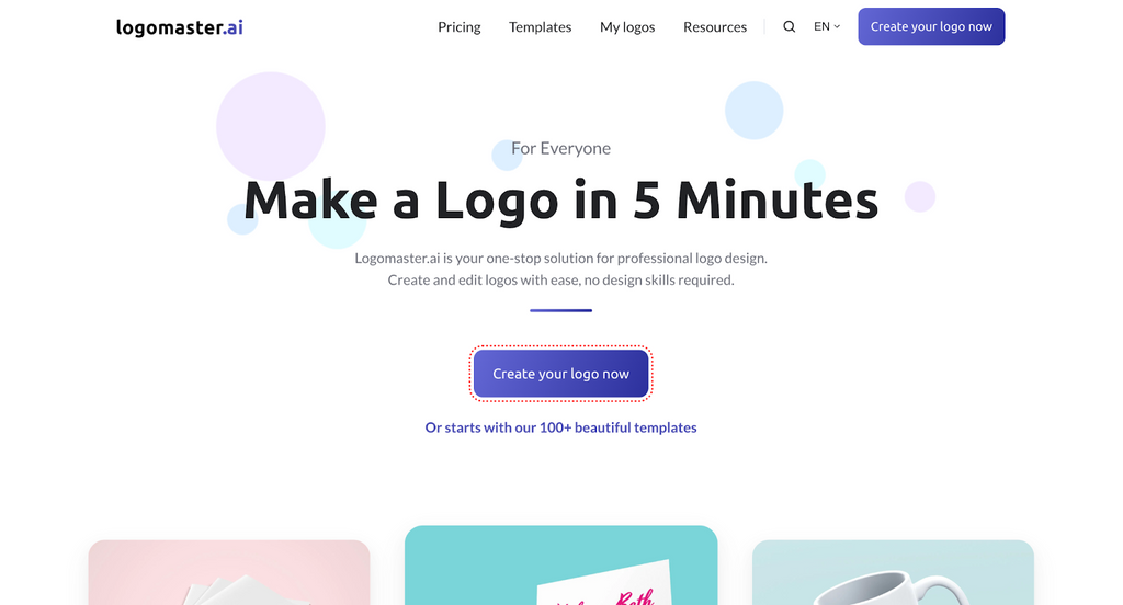 Logomaster.ai homepage