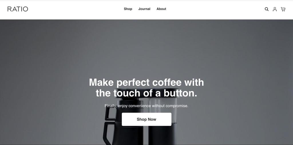 Ratio Coffee home page