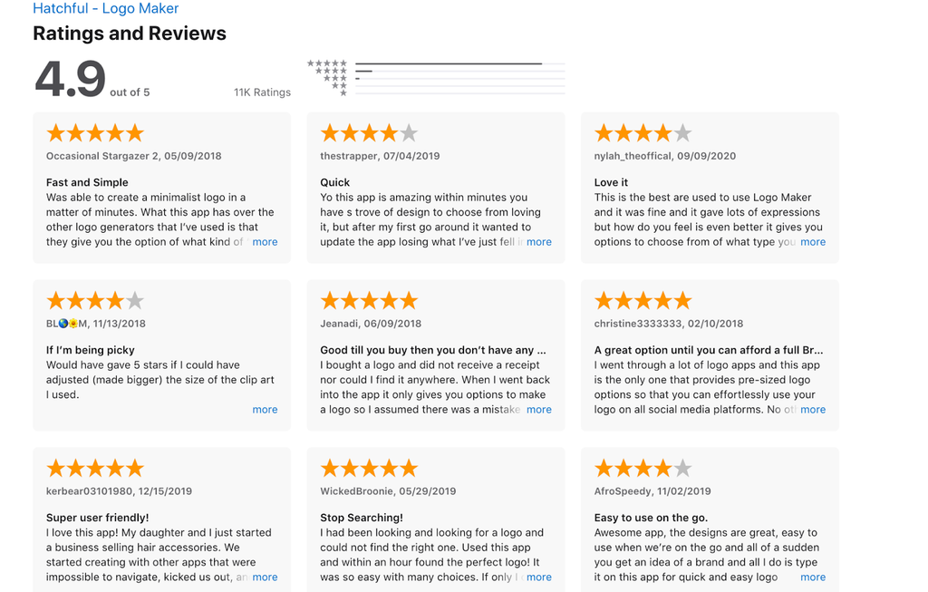 Hatchfull app review on Apple apps store