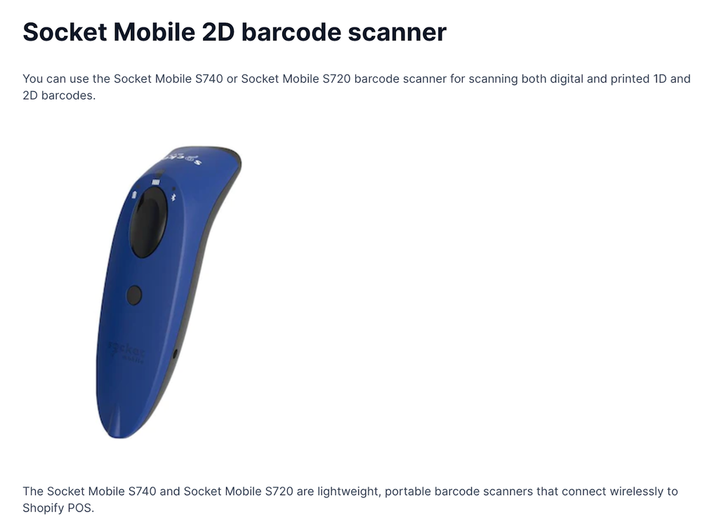 Socket Mobile 2D Barcode Scanner