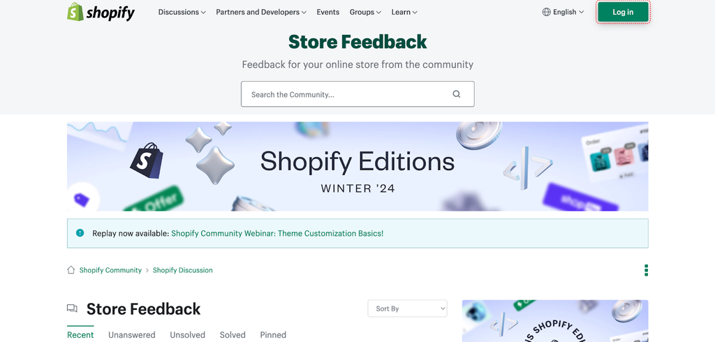 Shopify's Community form has a channel for store feedback.