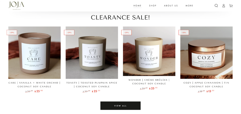 joja candles store in shopify be yours theme